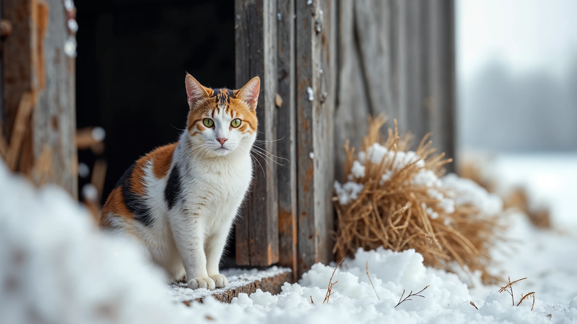 Cat in winter